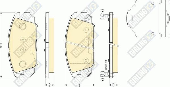 Girling 6134099 - Тормозные колодки, дисковые, комплект unicars.by