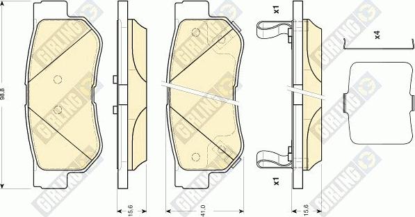 Girling 6134329 - Тормозные колодки, дисковые, комплект unicars.by