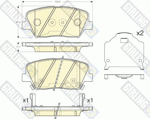 Girling 6135495 - Тормозные колодки, дисковые, комплект unicars.by