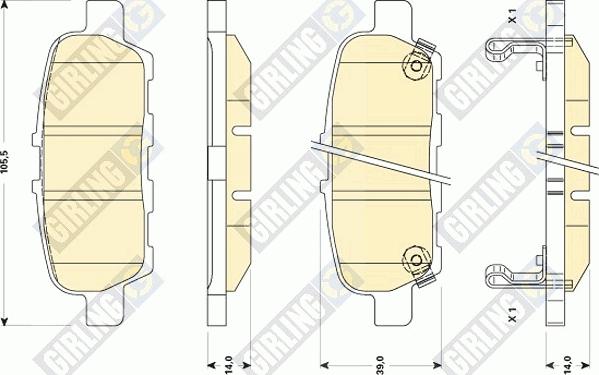 Girling 6135089 - Тормозные колодки, дисковые, комплект unicars.by