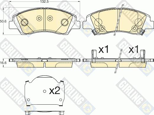 Girling 6136186 - Тормозные колодки, дисковые, комплект unicars.by