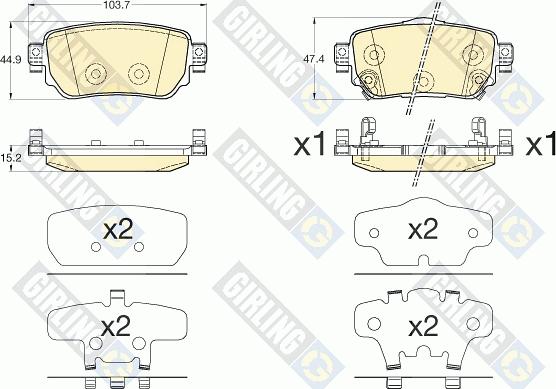 Girling 6136171 - Тормозные колодки, дисковые, комплект unicars.by