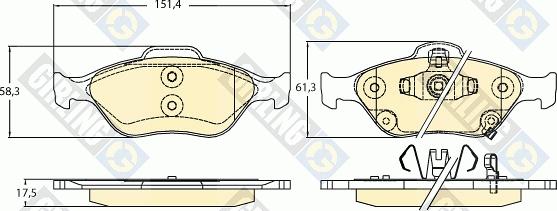 Girling 6136256 - Тормозные колодки, дисковые, комплект unicars.by