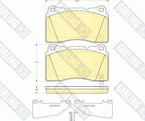 Girling 6133499 - Тормозные колодки, дисковые, комплект unicars.by