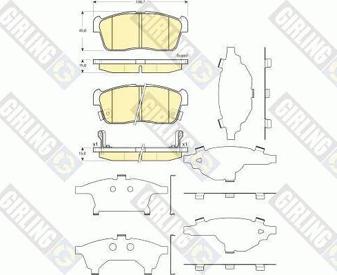 Girling 6133599 - Тормозные колодки, дисковые, комплект unicars.by