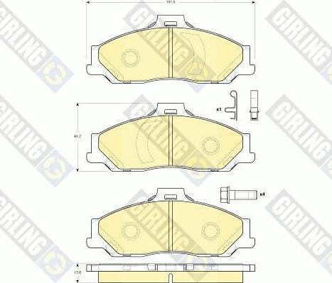 Girling 6133539 - Тормозные колодки, дисковые, комплект unicars.by