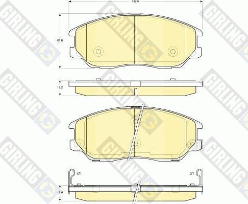 Girling 6133609 - Тормозные колодки, дисковые, комплект unicars.by