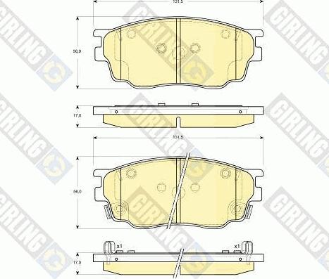 Girling 6133099 - Тормозные колодки, дисковые, комплект unicars.by