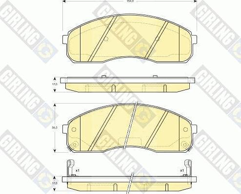 Girling 6133019 - Тормозные колодки, дисковые, комплект unicars.by