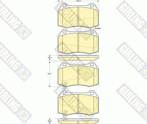 Girling 6133819 - Тормозные колодки, дисковые, комплект unicars.by