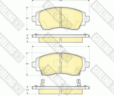 Girling 6133339 - Тормозные колодки, дисковые, комплект unicars.by