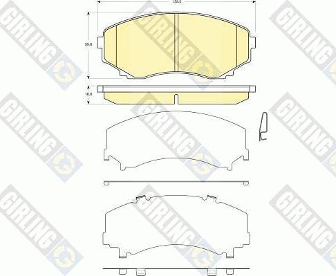 Girling 6133269 - Тормозные колодки, дисковые, комплект unicars.by