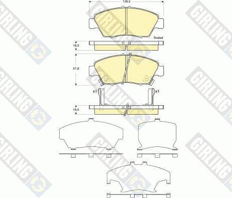 Girling 6133759 - Тормозные колодки, дисковые, комплект unicars.by