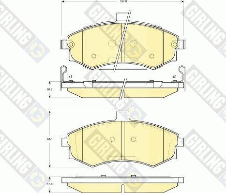 Girling 6133789 - Тормозные колодки, дисковые, комплект unicars.by