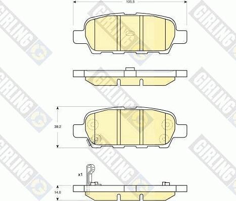 Girling 6132949 - Тормозные колодки, дисковые, комплект unicars.by