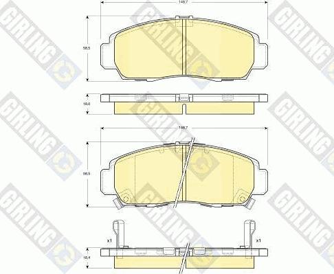 Girling 6132409 - Тормозные колодки, дисковые, комплект unicars.by