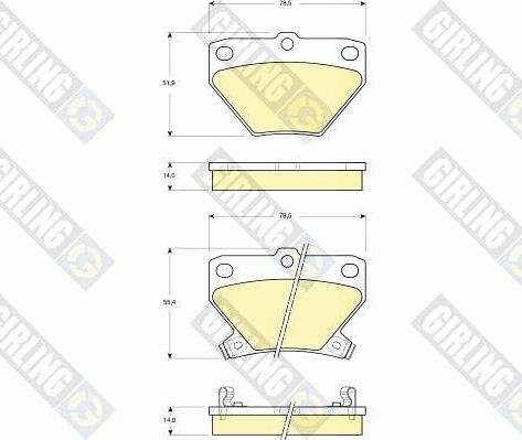 Girling 6132439 - Тормозные колодки, дисковые, комплект unicars.by