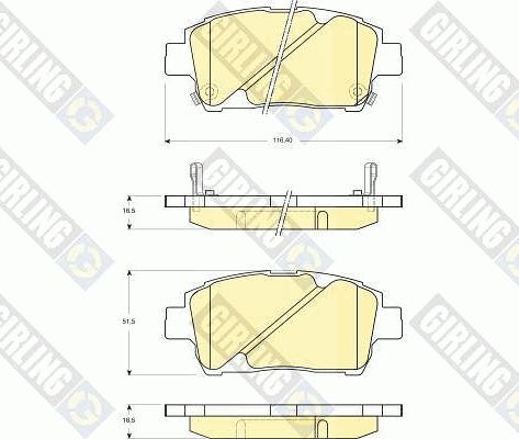 Girling 6132429 - Тормозные колодки, дисковые, комплект unicars.by