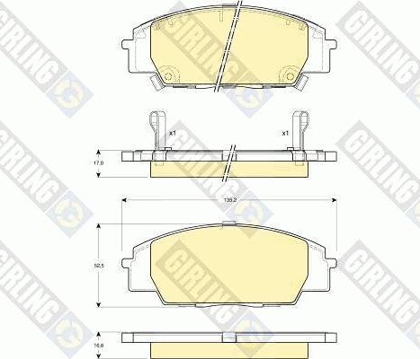 Girling 6132509 - Тормозные колодки, дисковые, комплект unicars.by