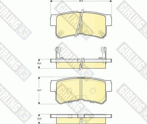 Girling 6132589 - Тормозные колодки, дисковые, комплект unicars.by