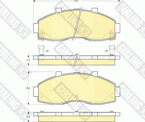 Girling 6132639 - Тормозные колодки, дисковые, комплект unicars.by