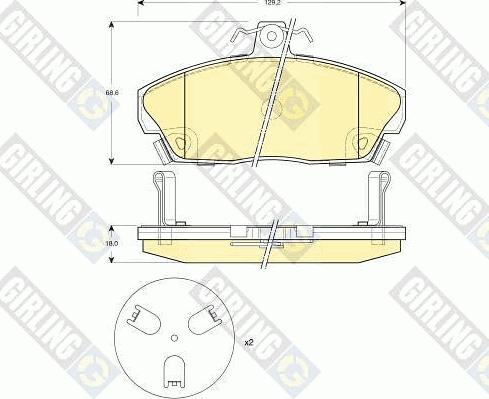 Girling 6132671 - Тормозные колодки, дисковые, комплект unicars.by