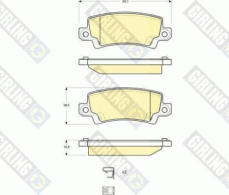 Girling 6132891 - Тормозные колодки, дисковые, комплект unicars.by