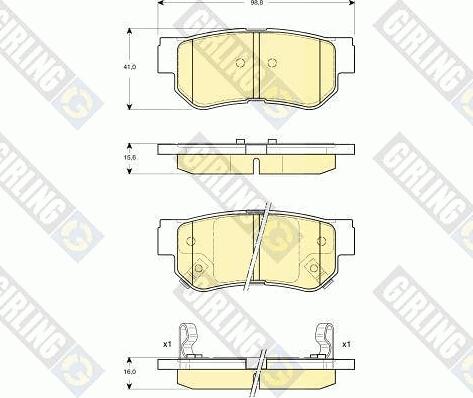 Girling 6132849 - Тормозные колодки, дисковые, комплект unicars.by