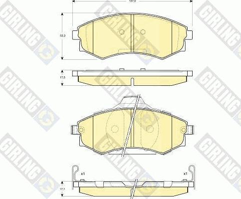 Girling 6132839 - Тормозные колодки, дисковые, комплект unicars.by