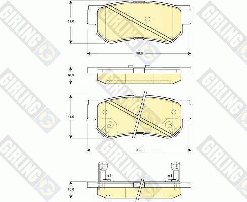 Girling 6132829 - Тормозные колодки, дисковые, комплект unicars.by