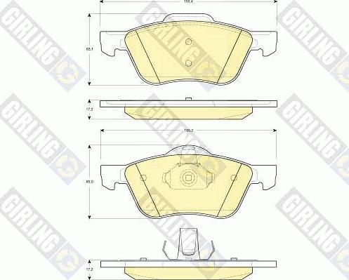 Girling 6132722 - Тормозные колодки, дисковые, комплект unicars.by