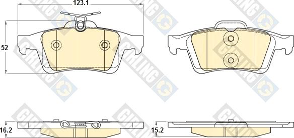 Girling 6120332 - Тормозные колодки, дисковые, комплект unicars.by