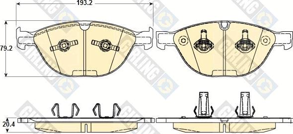 Girling 6120262 - Тормозные колодки, дисковые, комплект unicars.by