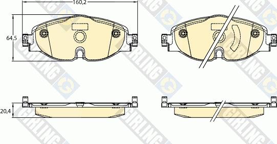 Girling 6121431 - Тормозные колодки, дисковые, комплект unicars.by