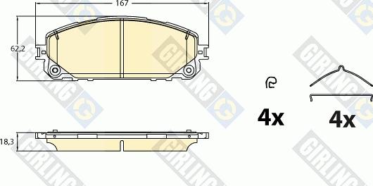 Girling 6121426 - Тормозные колодки, дисковые, комплект unicars.by