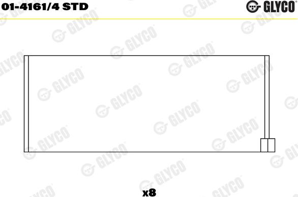 Glyco 01-4161/4 STD - Шатунный подшипник unicars.by