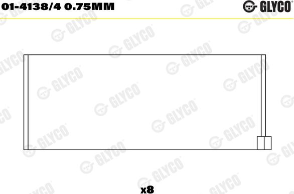 Glyco 01-4138/4 0.75mm - Шатунный подшипник unicars.by