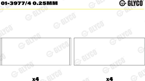 Glyco 01-3977/4 0.25mm - Шатунный подшипник unicars.by