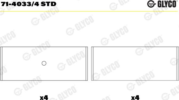 Glyco 71-4033/4 STD - Шатунный подшипник unicars.by