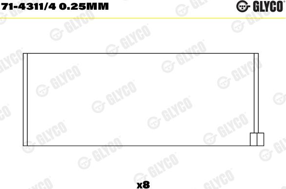 Glyco 71-4311/4 0.25mm - Шатунный подшипник unicars.by