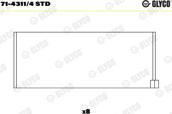 Glyco 71-4311/4 STD - Шатунный подшипник unicars.by