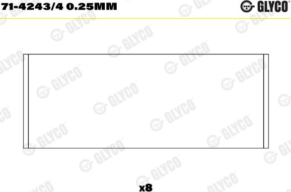 Glyco 71-4243/4 0.25mm - Шатунный подшипник unicars.by