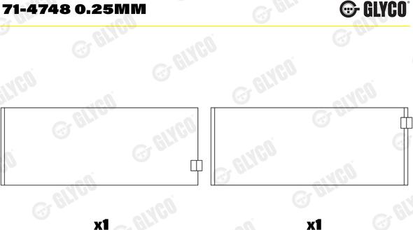 Glyco 71-4748 0.25mm - Шатунный подшипник unicars.by