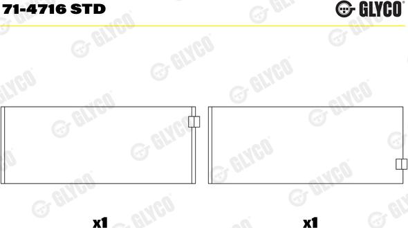 Glyco 71-4716 STD - Шатунный подшипник unicars.by