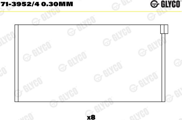 Glyco 71-3952/4 0.30mm - Шатунный подшипник unicars.by