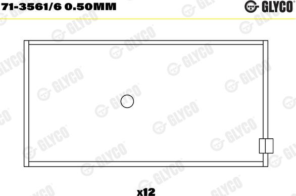 Glyco 71-3561/6 0.50mm - Шатунный подшипник unicars.by