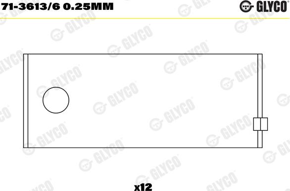 Glyco 71-3613/6 0.25mm - Шатунный подшипник unicars.by