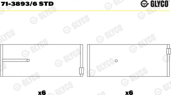 Glyco 71-3893/6 STD - Шатунный подшипник unicars.by