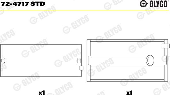 Glyco 72-4717 STD - Подшипник коленвала unicars.by