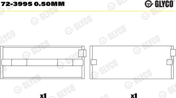 Glyco 72-3995 0.50mm - Подшипник коленвала unicars.by